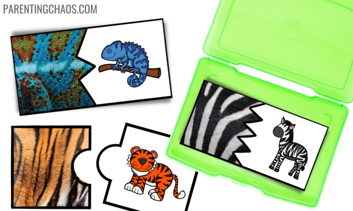 Printable 2 Piece Animal Puzzle for Preschoolers ⋆ Parenting Chaos