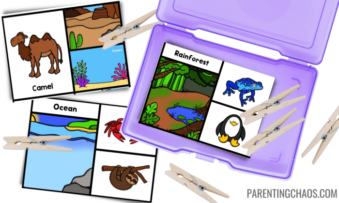 Animal Habitat Clip Cards ⋆ Parenting Chaos