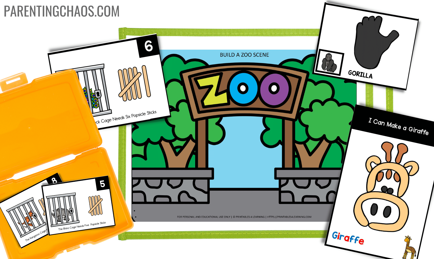 zoo playdough mats