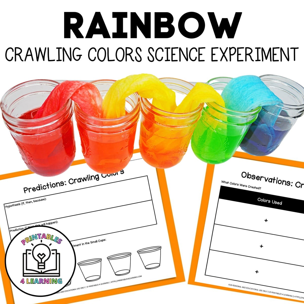 Crawling Colors Science Experiment: Capillary Action Color Mixing