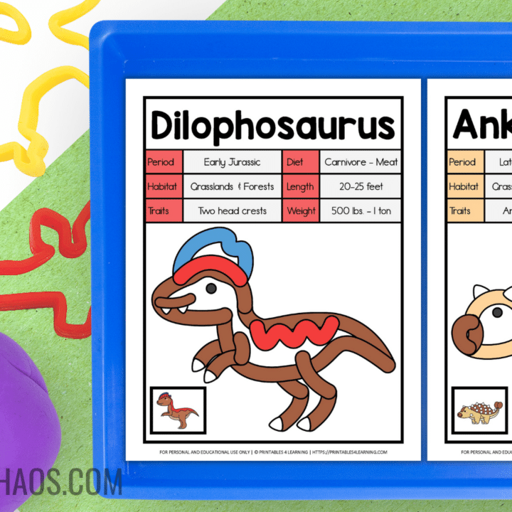 Printable Dinosaur Playdough Mats