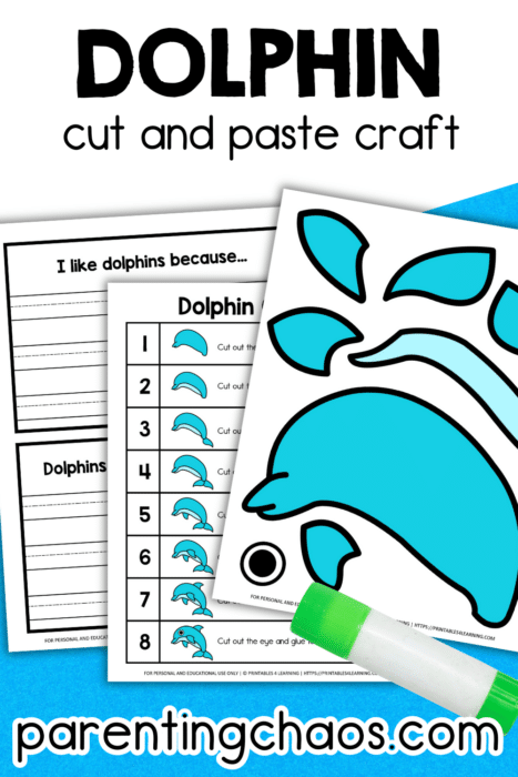 Dolphin Cut and Paste Craft for Kids
