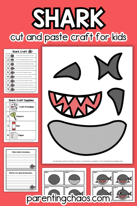 Shark Cut and Paste Craft for Kids
