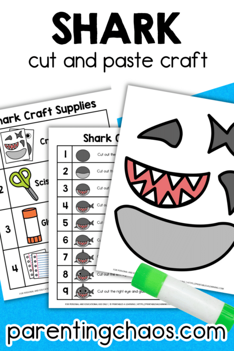 Shark Cut and Paste Activity for Kids
