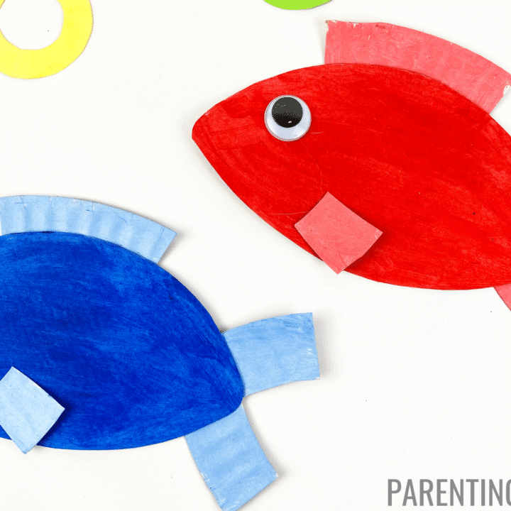 red fish blue fish paper plate craft