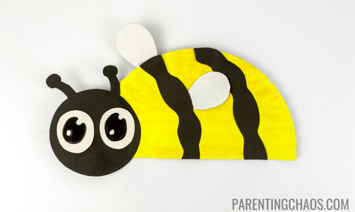 bee paper plate craft finished craft