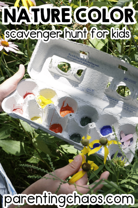 nature color scavenger hunt for kids